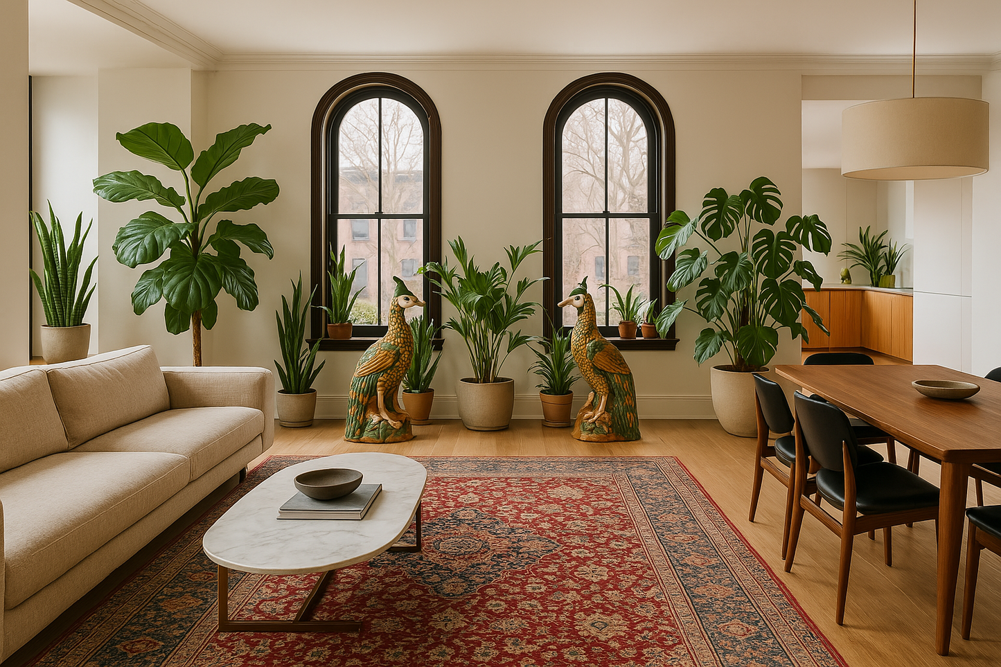 Striking Pair of Large Vintage Glazed Majolica Pheasants – Hand-Painted Terracotta