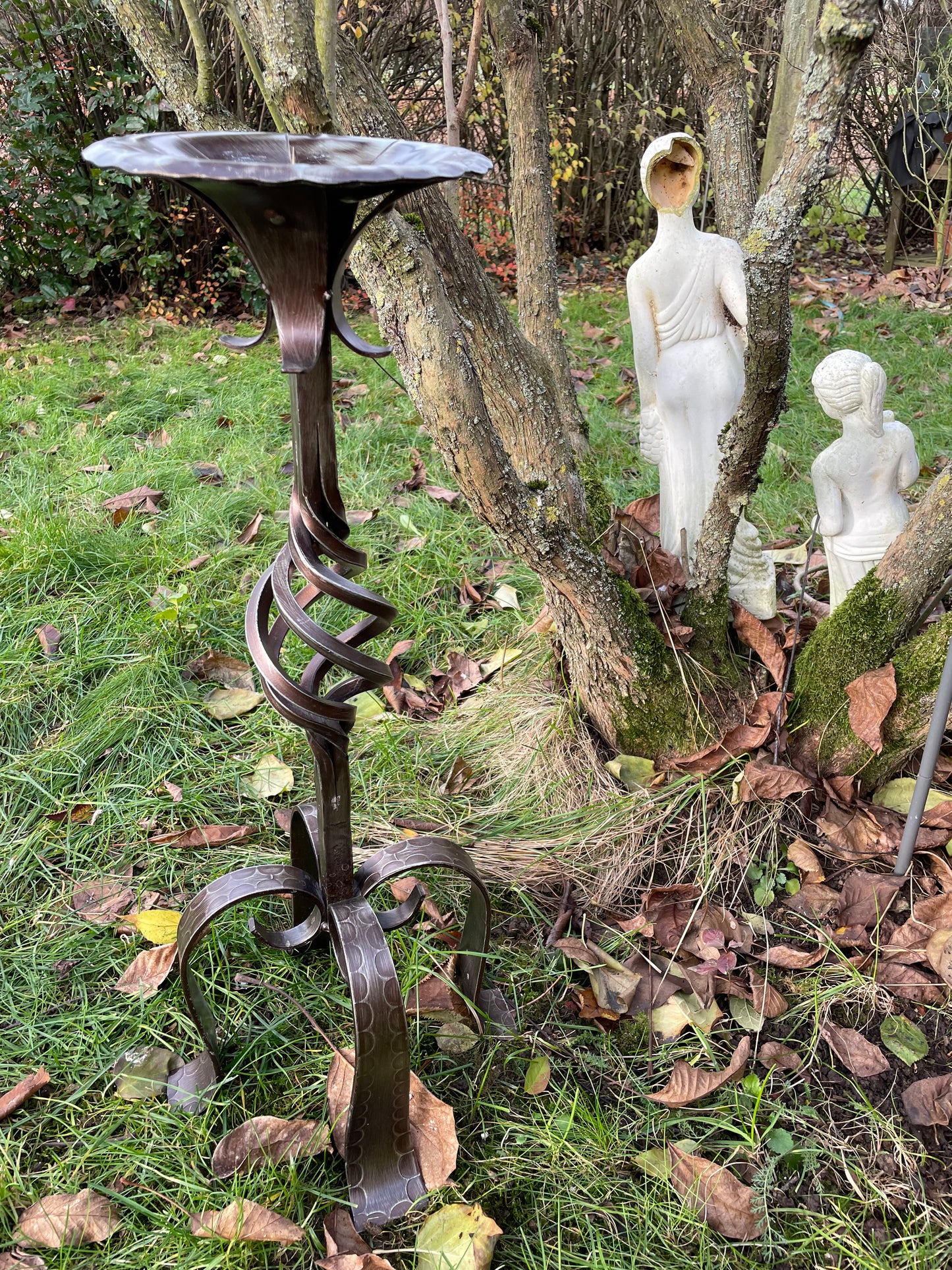 Hand-Forged Iron Candle Holder – Tall & Sculptural