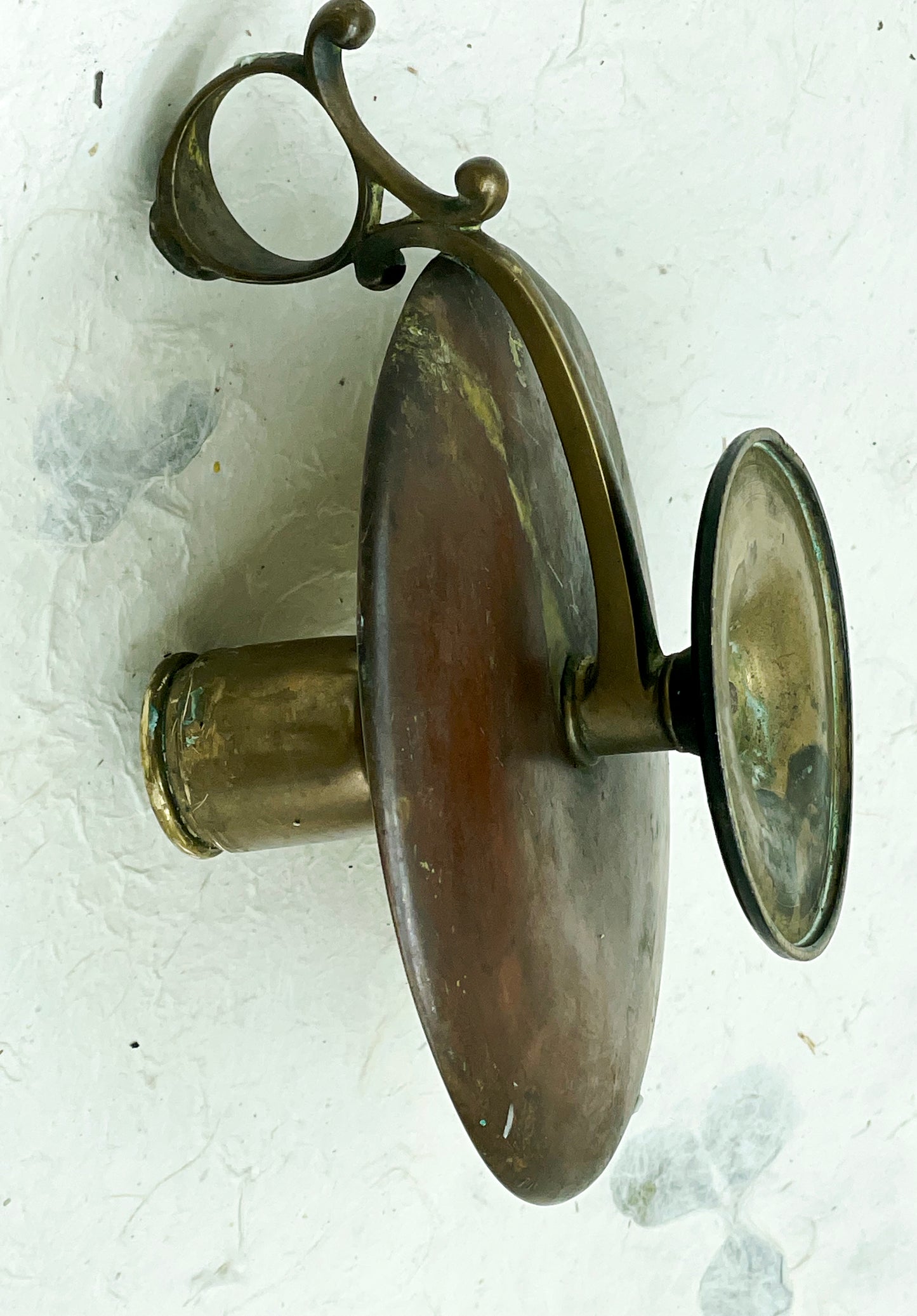 Rare portable brass candle holder full view