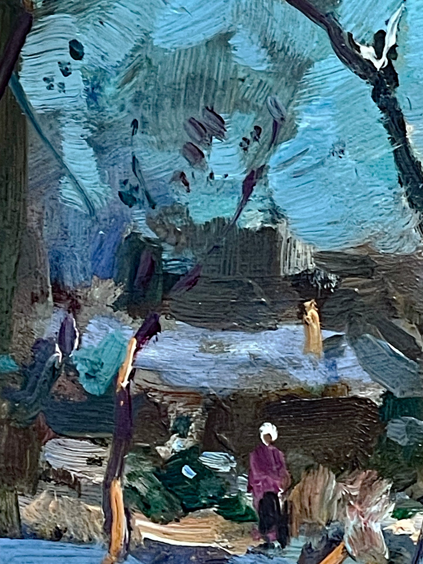 Side and frame profile of the framed painting