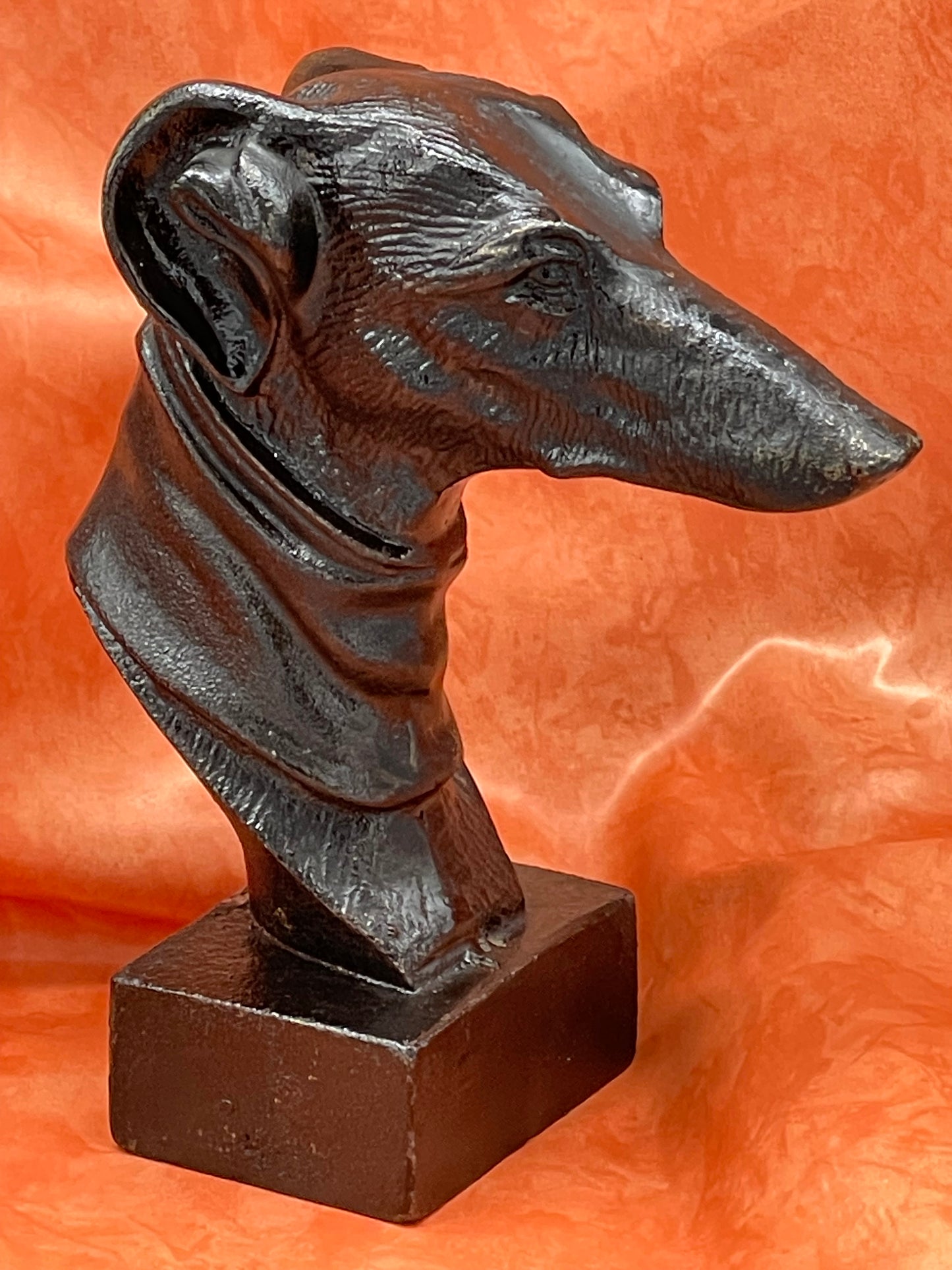 Cast Iron Bust of a Greyhound – English, Early to Mid-20th Century