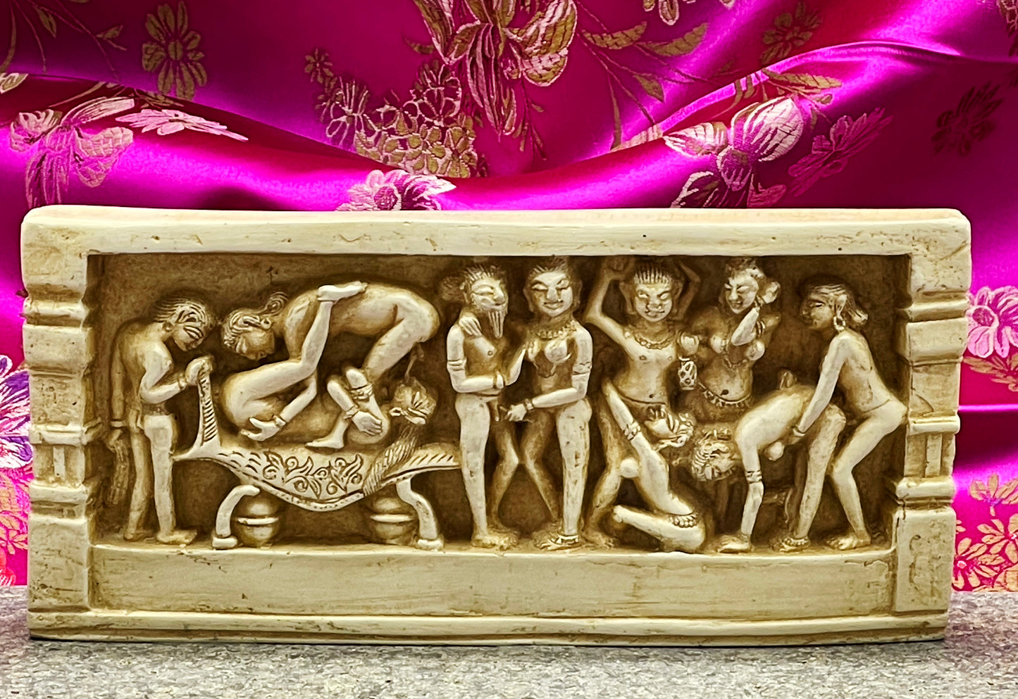 Erotic Temple Panel Replicas – Inspired by Khajuraho Sculptures, India, 20th Century – From a Former Diplomat’s Private Collection