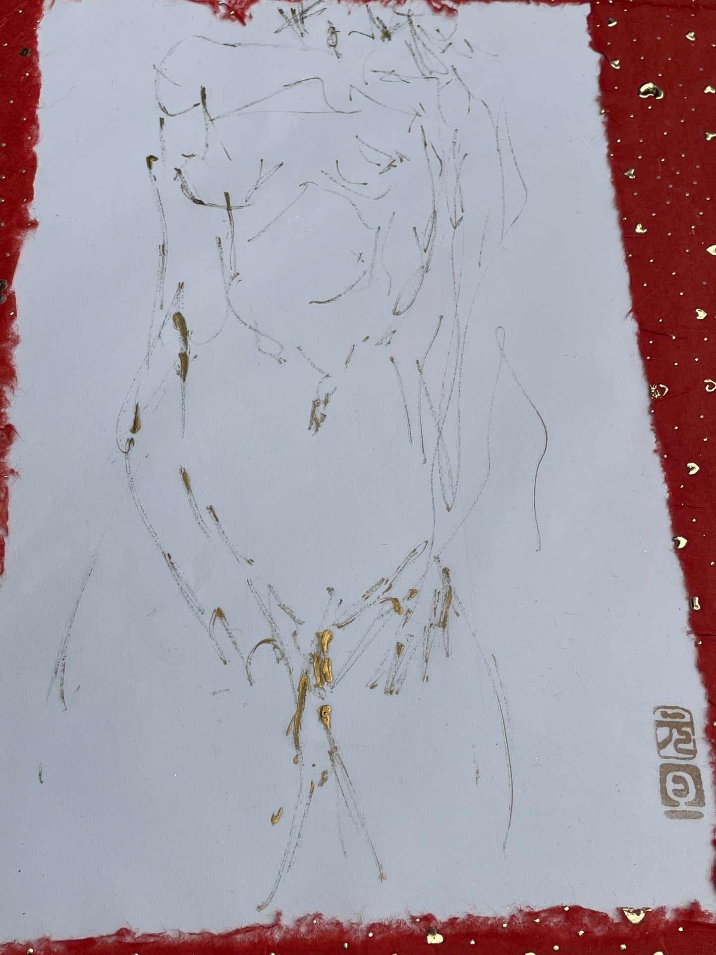 Gold Pencil Drawing on Japanese Paper – Joao Andrade Martinez