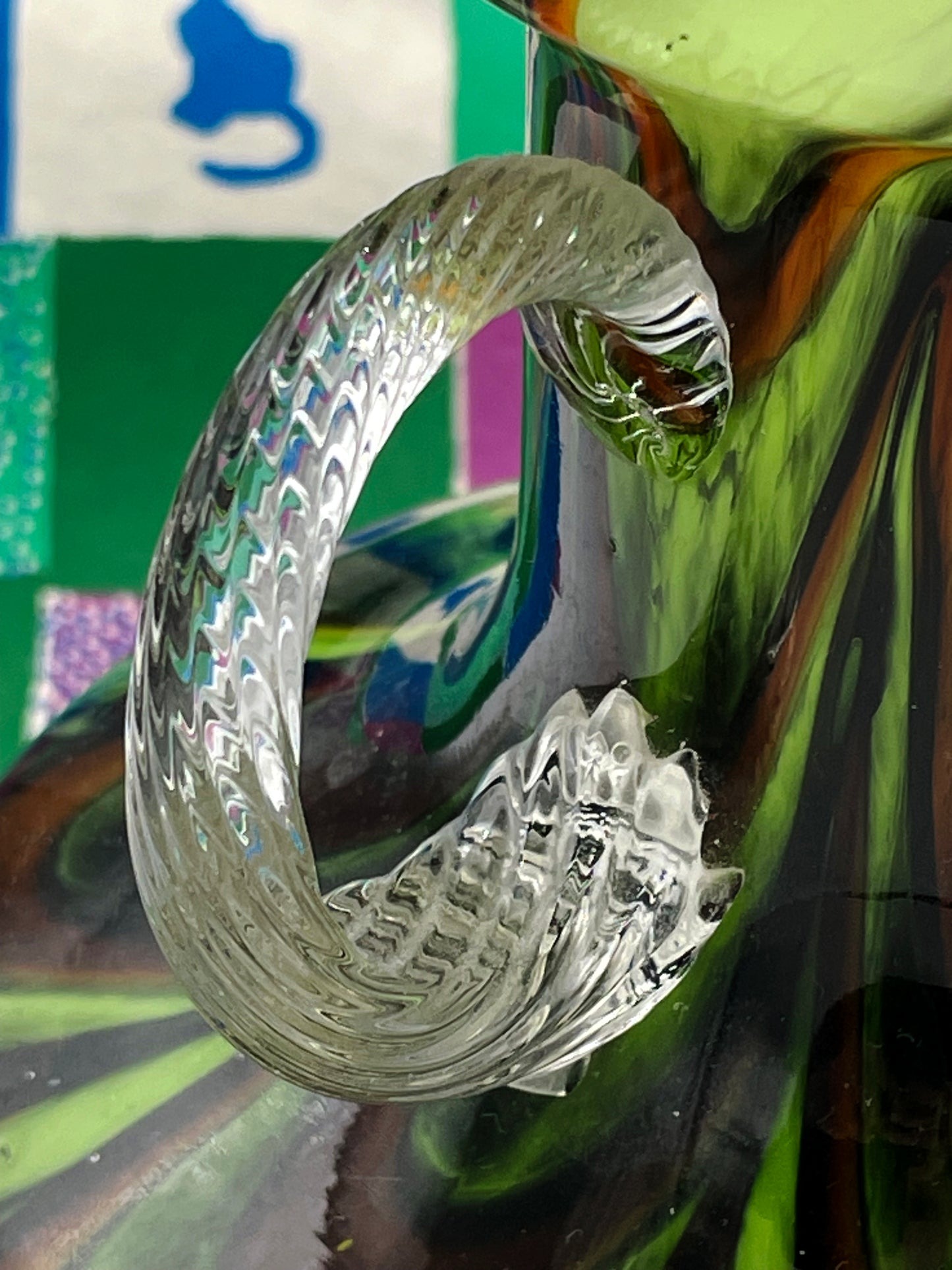 Pair of Handblown Art Glass Jugs – Murano Style "WAVES"