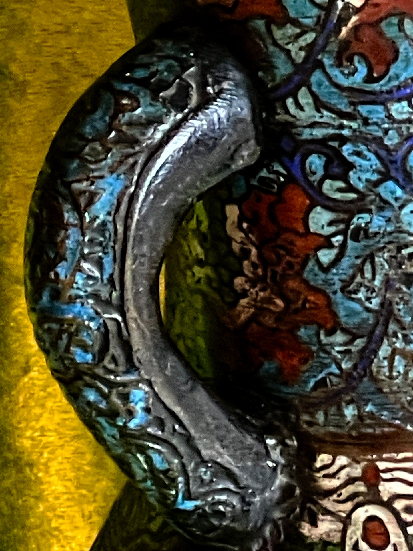 Monumental Meiji Cloisonné Bronze Vase c.1900 — "The Hunt for the Giant Carp" — Attributed to Genryusai Seiya, 37 cm, Twin-Handled