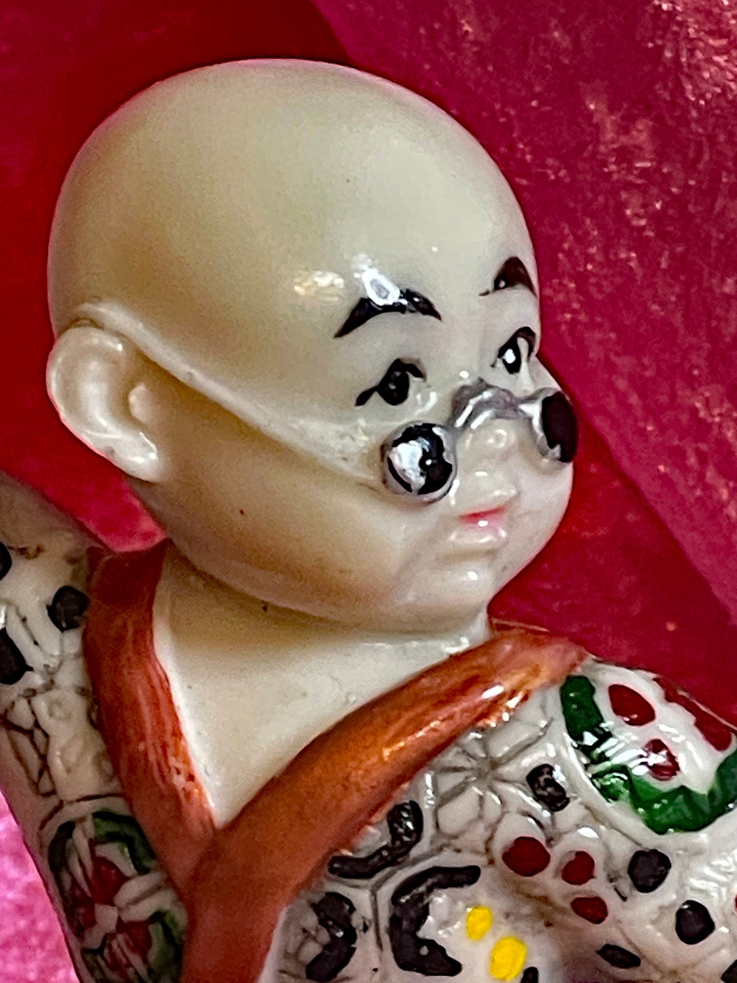 Vintage Japanese Porcelain Jiu-Jitsu Fighters Set with Ikebana Vase – Hand-Painted Figurines Collection (6 Pieces)