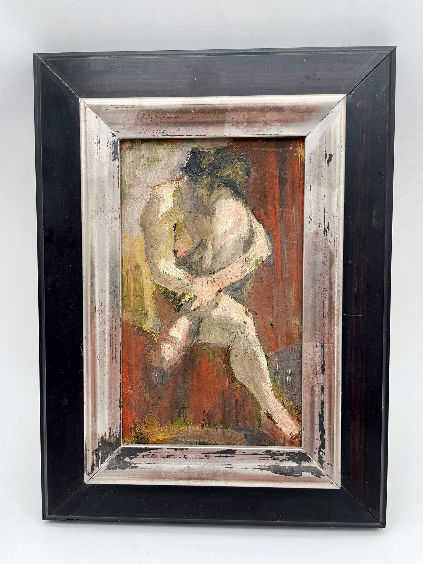 Fine Vintage French Nude | Oil on Artist’s Board, Framed