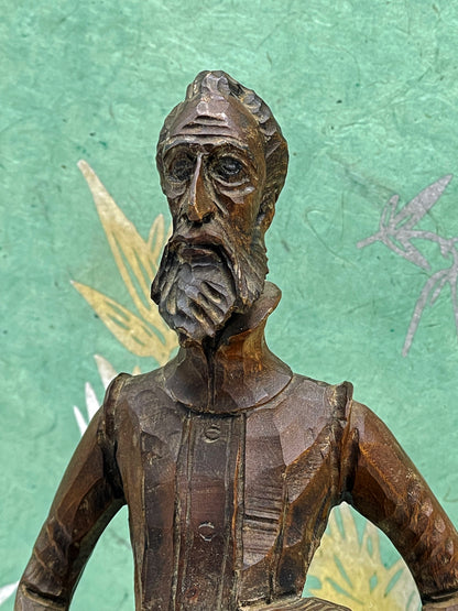 [SOLD] Striking Don Quixote Wood Sculpture