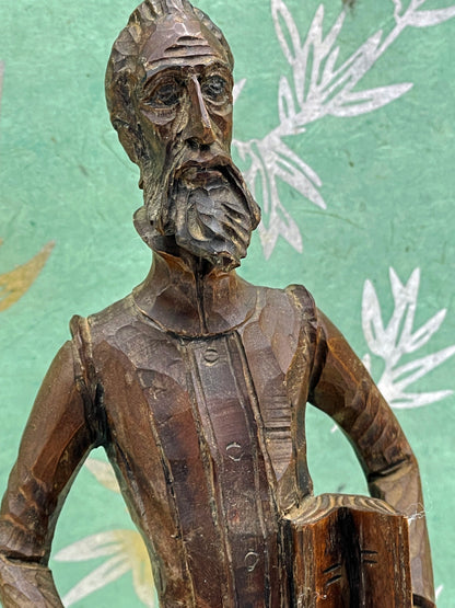 [SOLD] Striking Don Quixote Wood Sculpture