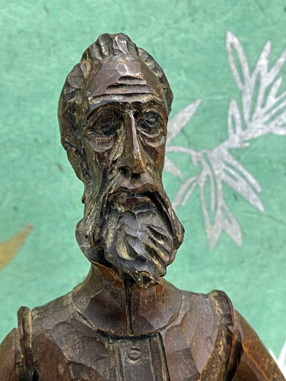[SOLD] Striking Don Quixote Wood Sculpture