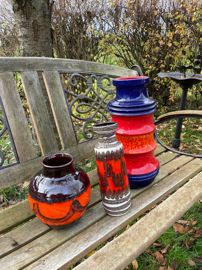 [SOLD] 3 Colorful Decorative Vases 1960s Germany