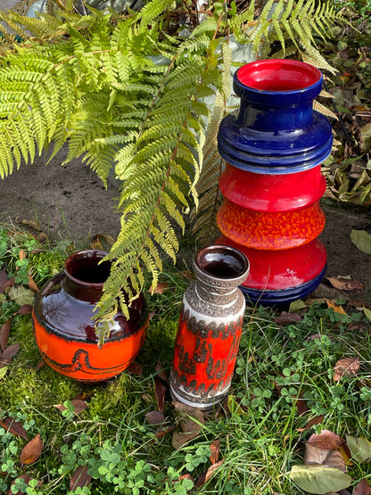 [SOLD] 3 Colorful Decorative Vases 1960s Germany