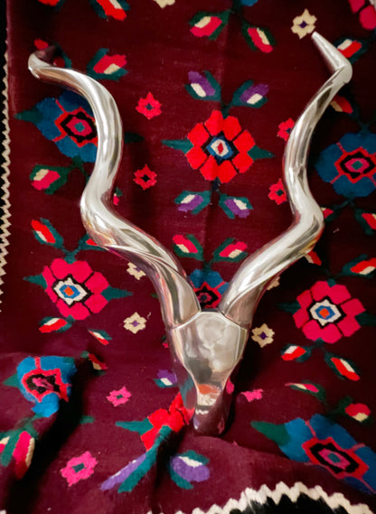 [SOLD] Stunning Large Stainless Steel Sculpture "Antelope Cervicapra"
