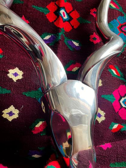 [SOLD] Stunning Large Stainless Steel Sculpture "Antelope Cervicapra"