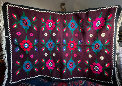 Colorful Handwoven Transylvanian Wool Rug