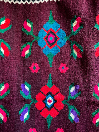 Colorful Handwoven Transylvanian Wool Rug