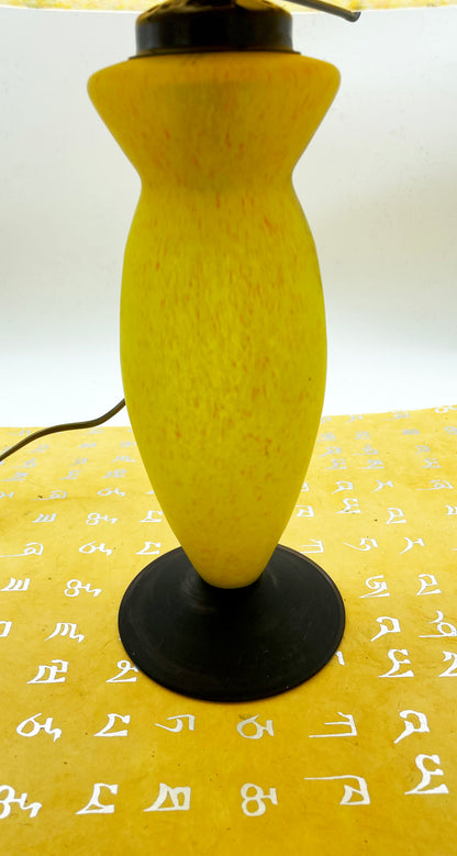 French Mushroom-Shaped Glass Table Lamp from Loire Chateau