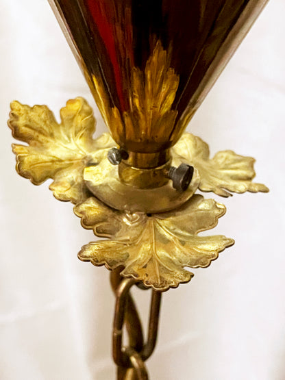 Italian Gilt Metal and Glass Grape Murano Glass Chandelier