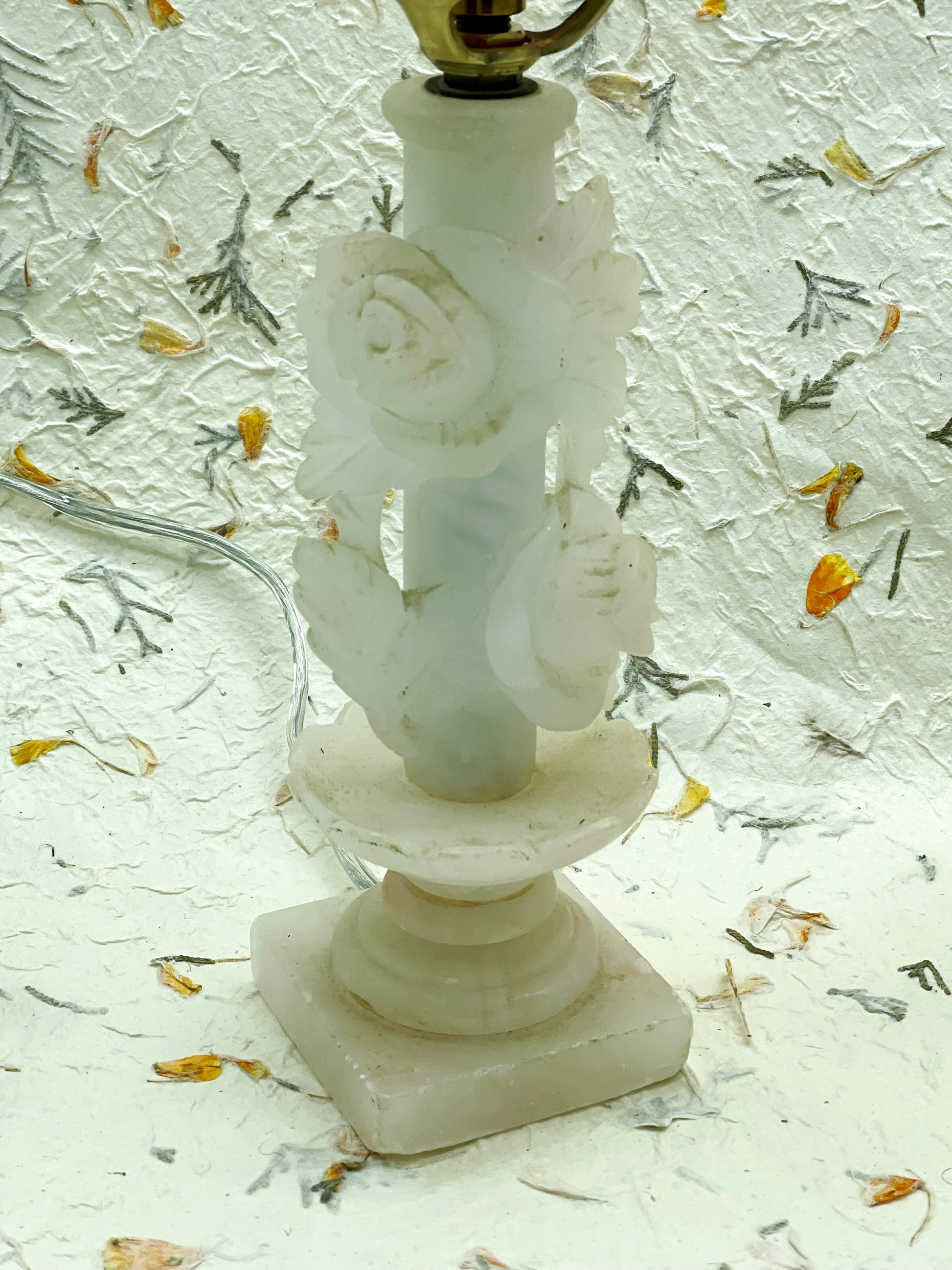 White marble lamp base detail