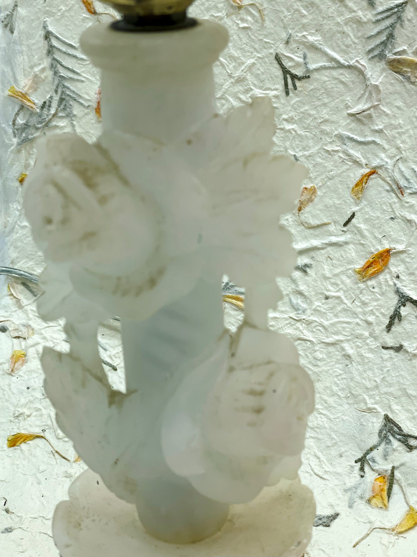 Pair of romantic French boudoir marble lamps