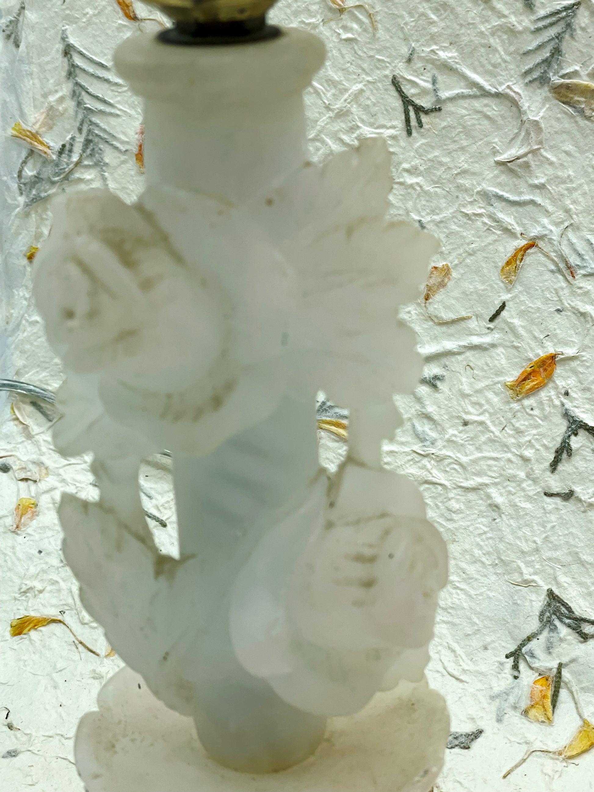 Pair of romantic French boudoir marble lamps