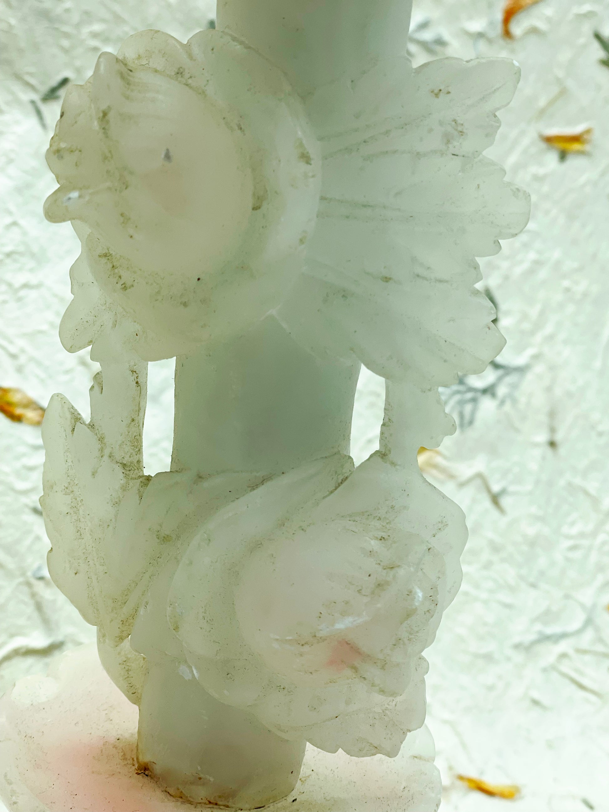 White marble rose lamps full view