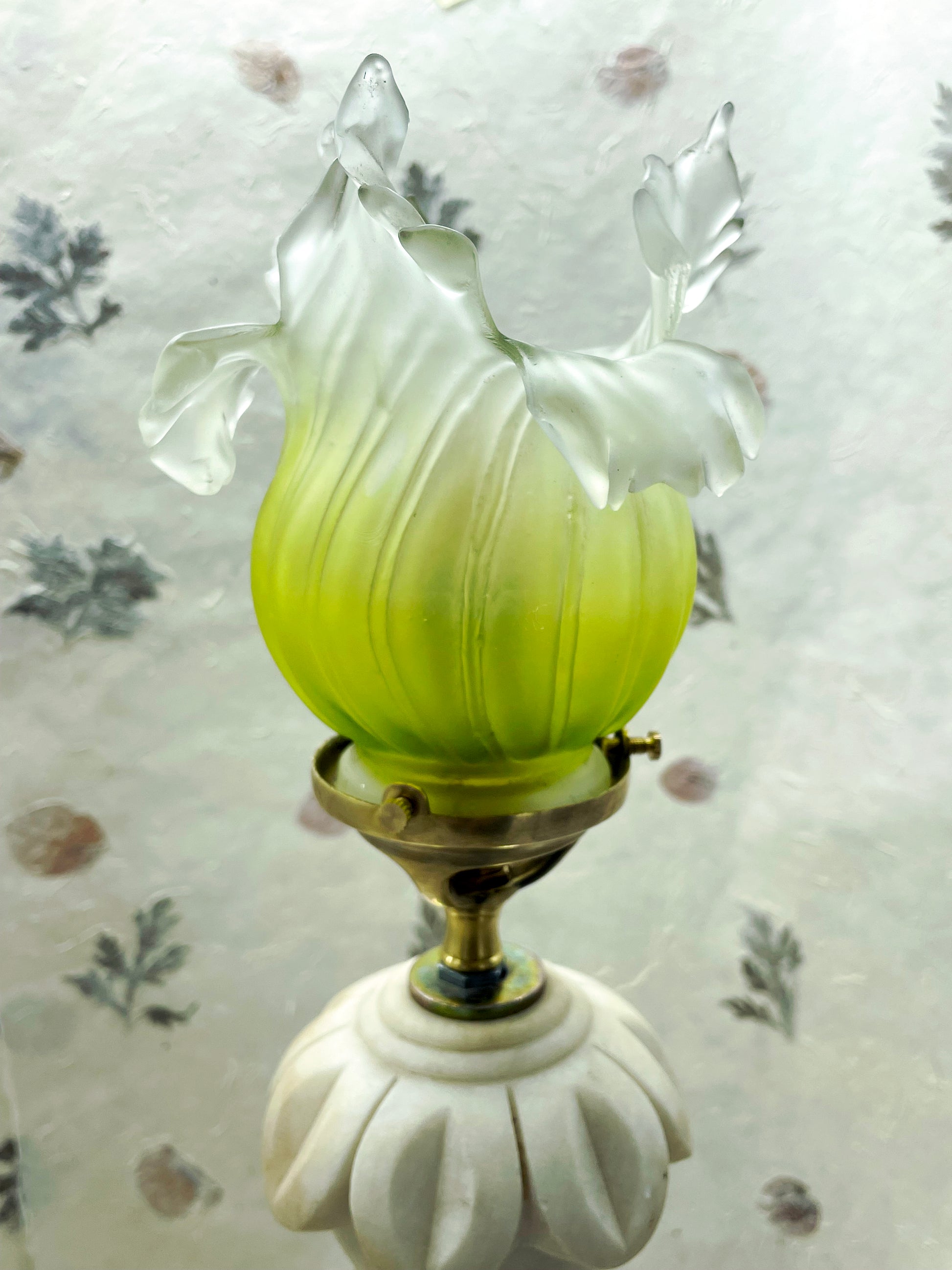 Full view of both French marble lamps