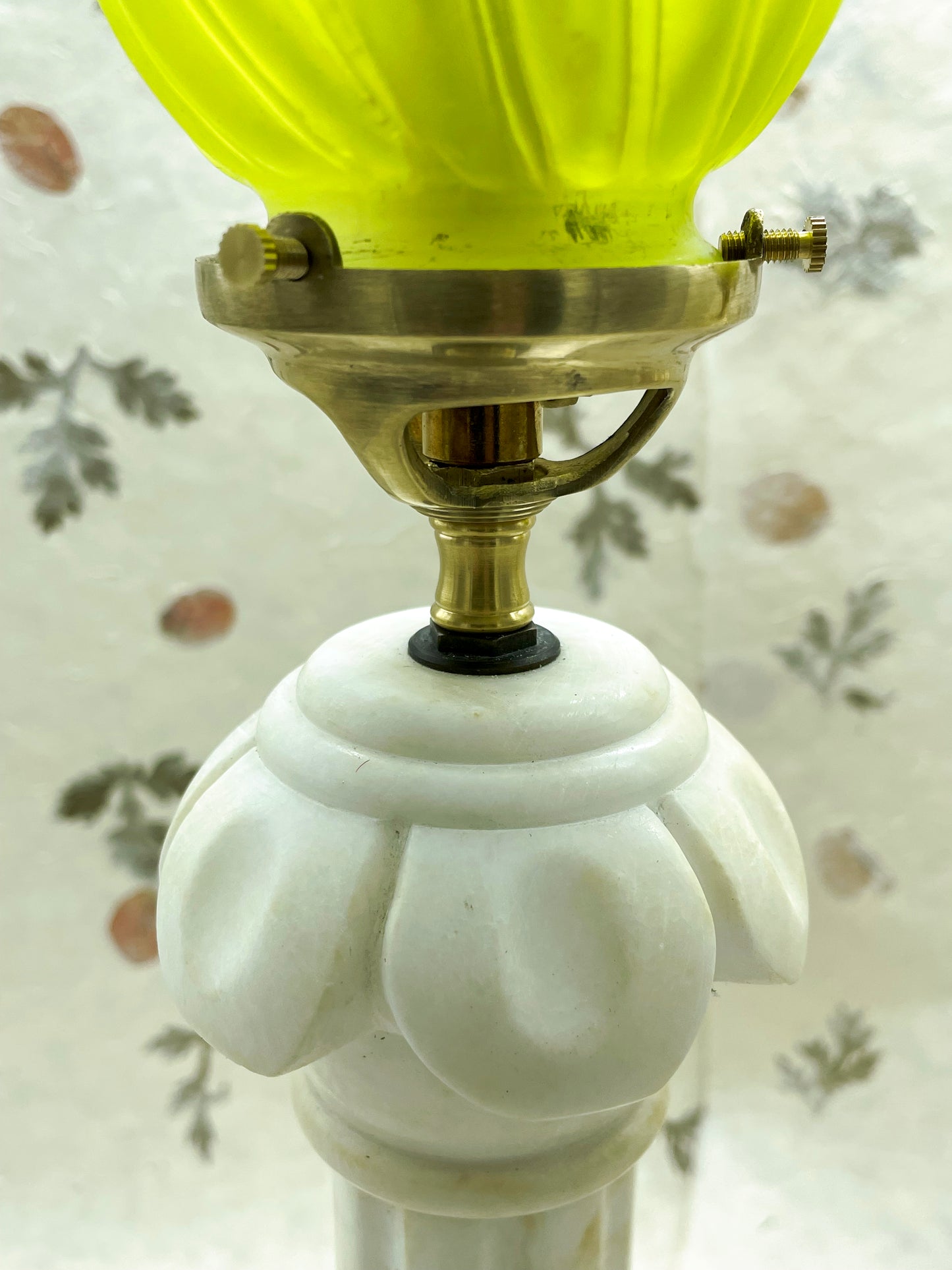 Pair of green pate de verre shades side by side