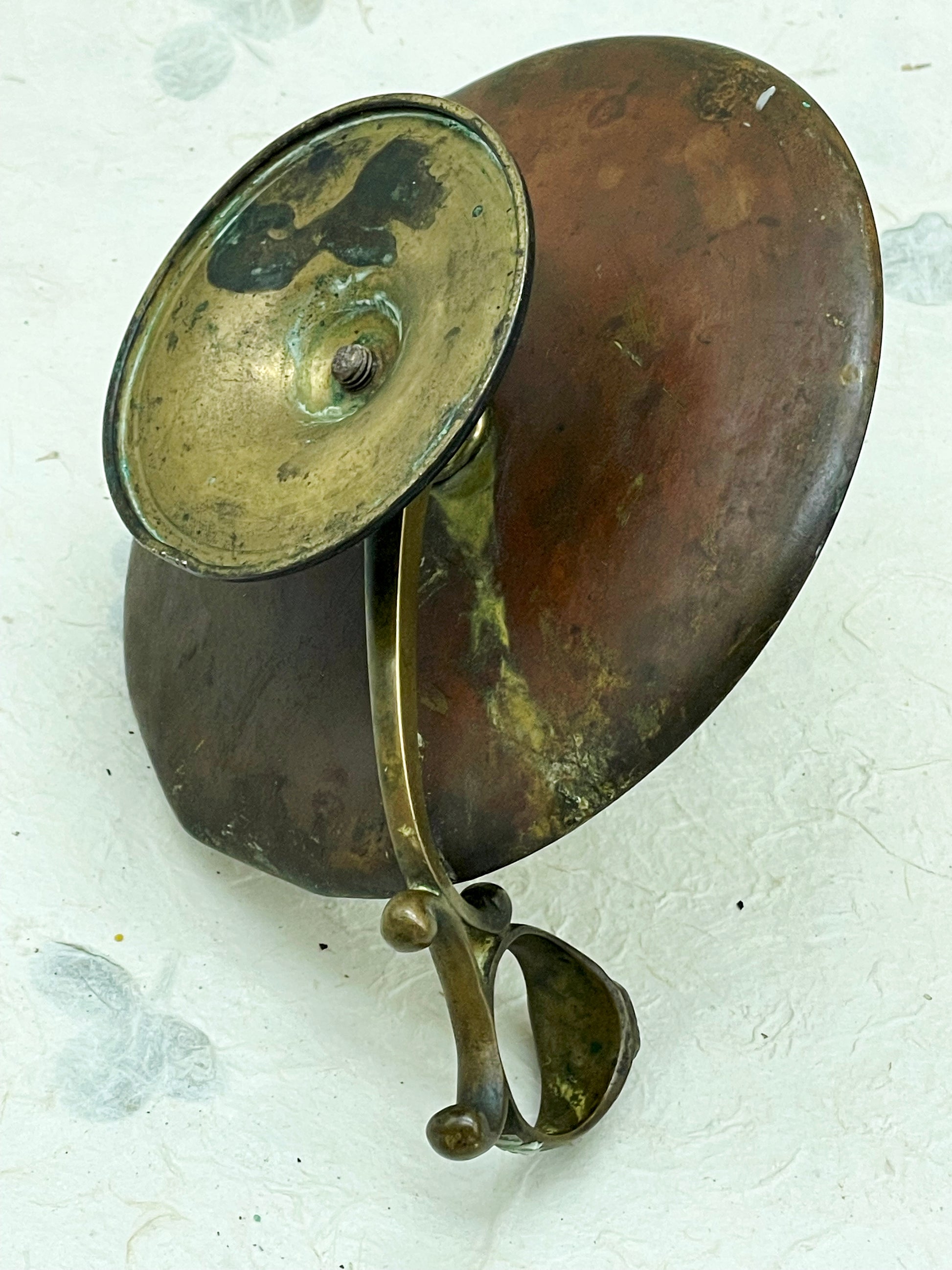 Aged patina detail of antique candlestick