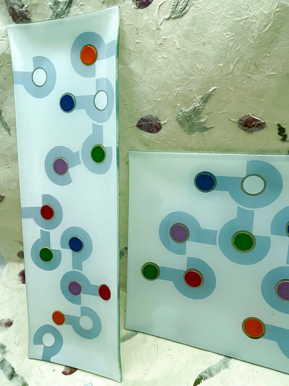 Set of 4 Modernist Glass Trays