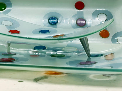 Set of 4 Modernist Glass Trays