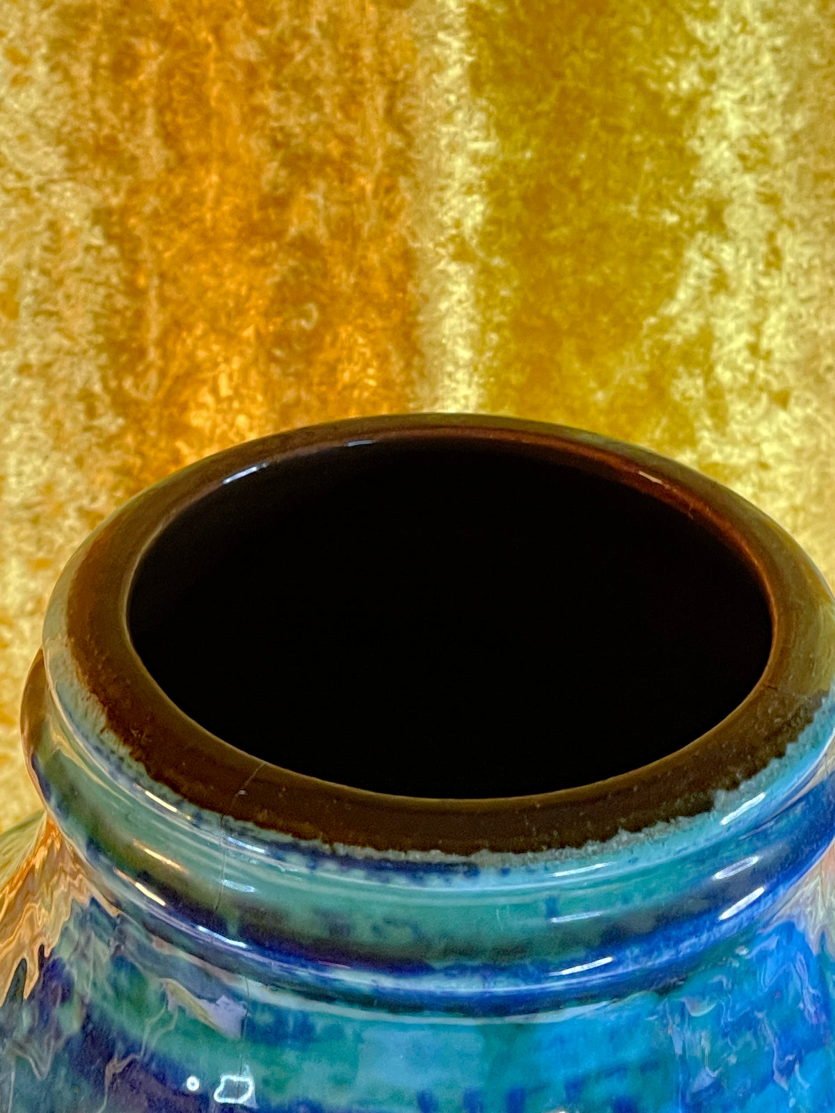 Detail of turquoise glaze texture