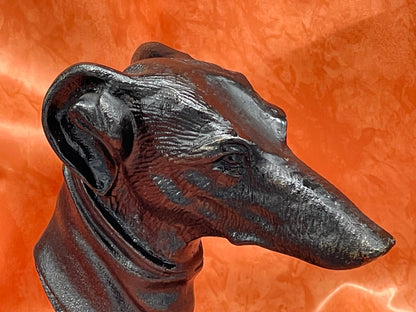 Cast Iron Bust of a Greyhound – English, Early to Mid-20th Century