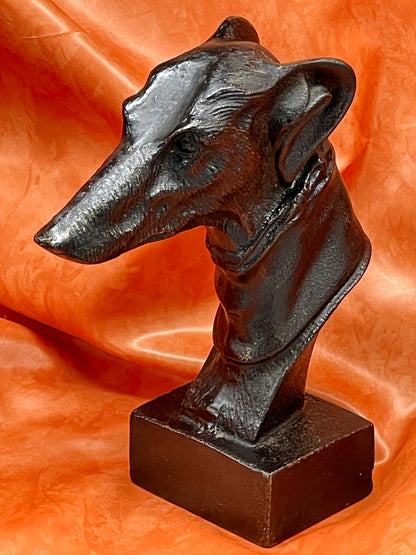 Cast Iron Bust of a Greyhound – English, Early to Mid-20th Century