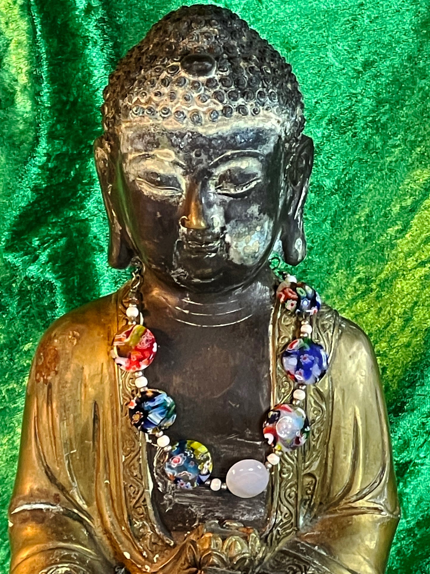 Antique Bronze Buddha Statue Seated in Meditation on Lotus – 34 cm – Heavy Patinated Bronze – Asian Buddhist Sculpture