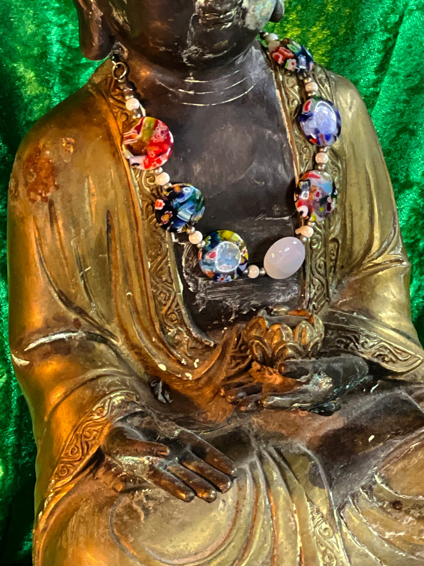 Antique Bronze Buddha Statue Seated in Meditation on Lotus – 34 cm – Heavy Patinated Bronze – Asian Buddhist Sculpture