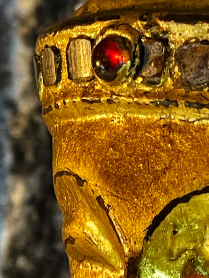 Vintage Mandalay Style Standing Buddha – Gold Gilded Burma Myanmar – 60 cm – Spiritual Statement Sculpture