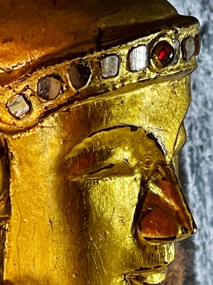 Vintage Mandalay Style Standing Buddha – Gold Gilded Burma Myanmar – 60 cm – Spiritual Statement Sculpture