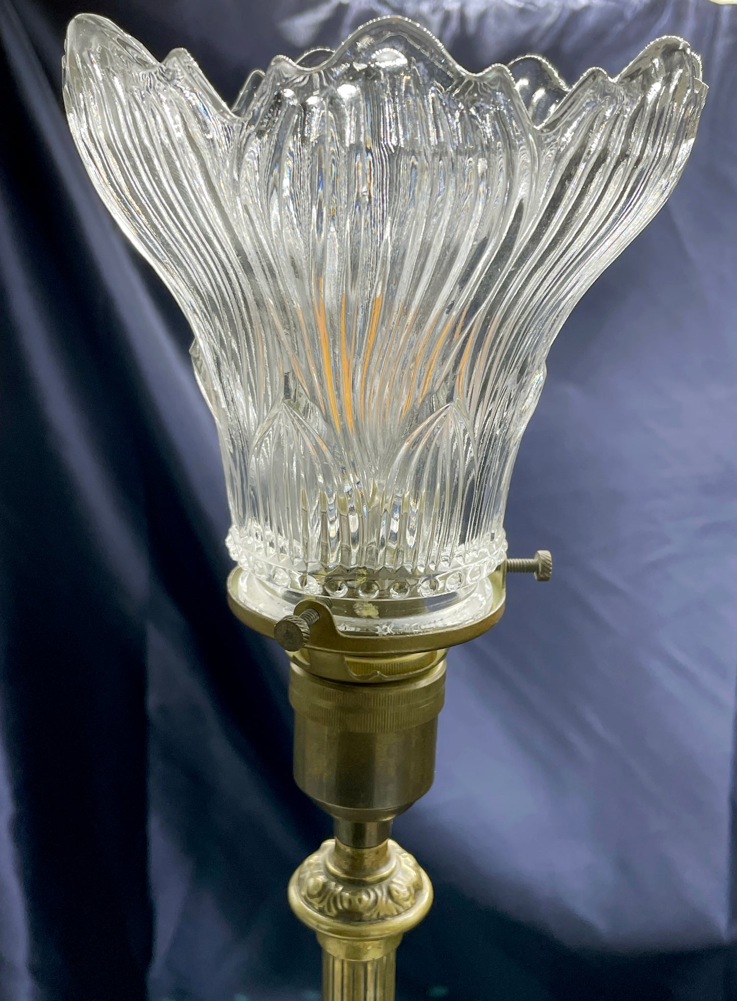 Art Déco brass floor lamp full view