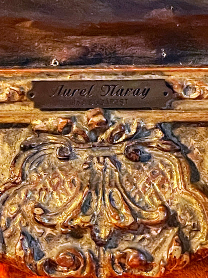 Mystical Roses Still Life by Aurél Náray (1883–1959) – Large Antique Hungarian Floral Painting c.1920 in Ornate Gilt Frame