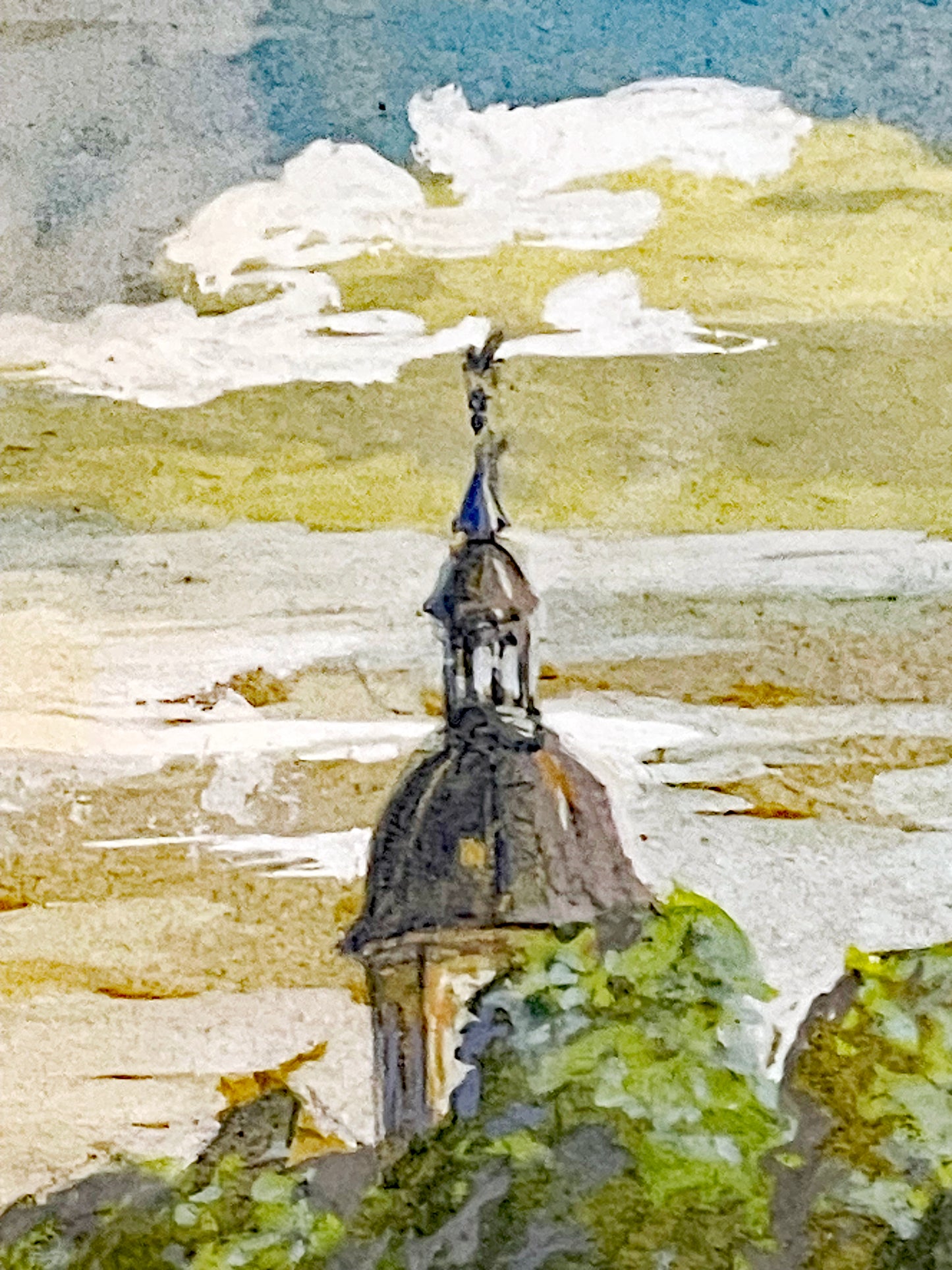 Richard Estler “View of Seligenstadt on the River Main,” 1915; Important work of the Dresden School