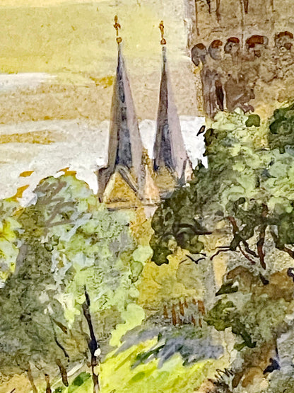 Richard Estler “View of Seligenstadt on the River Main,” 1915; Important work of the Dresden School