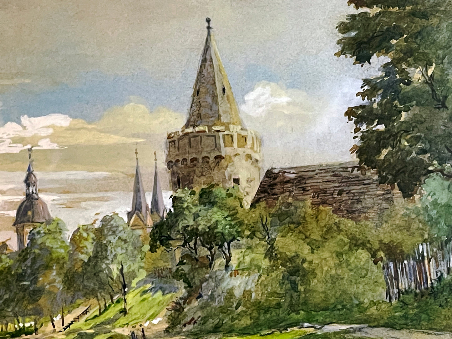 Richard Estler “View of Seligenstadt on the River Main,” 1915; Important work of the Dresden School