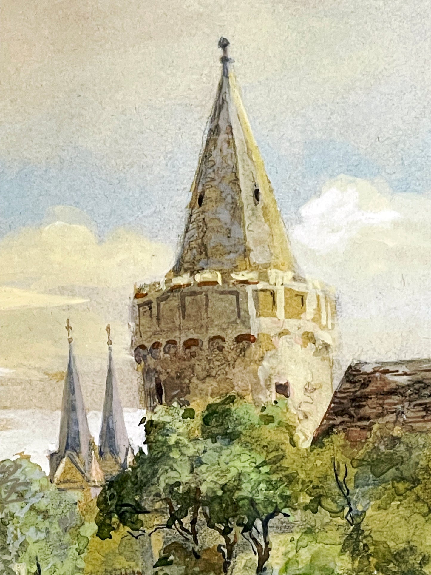 Richard Estler “View of Seligenstadt on the River Main,” 1915; Important work of the Dresden School