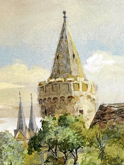 Richard Estler “View of Seligenstadt on the River Main,” 1915; Important work of the Dresden School