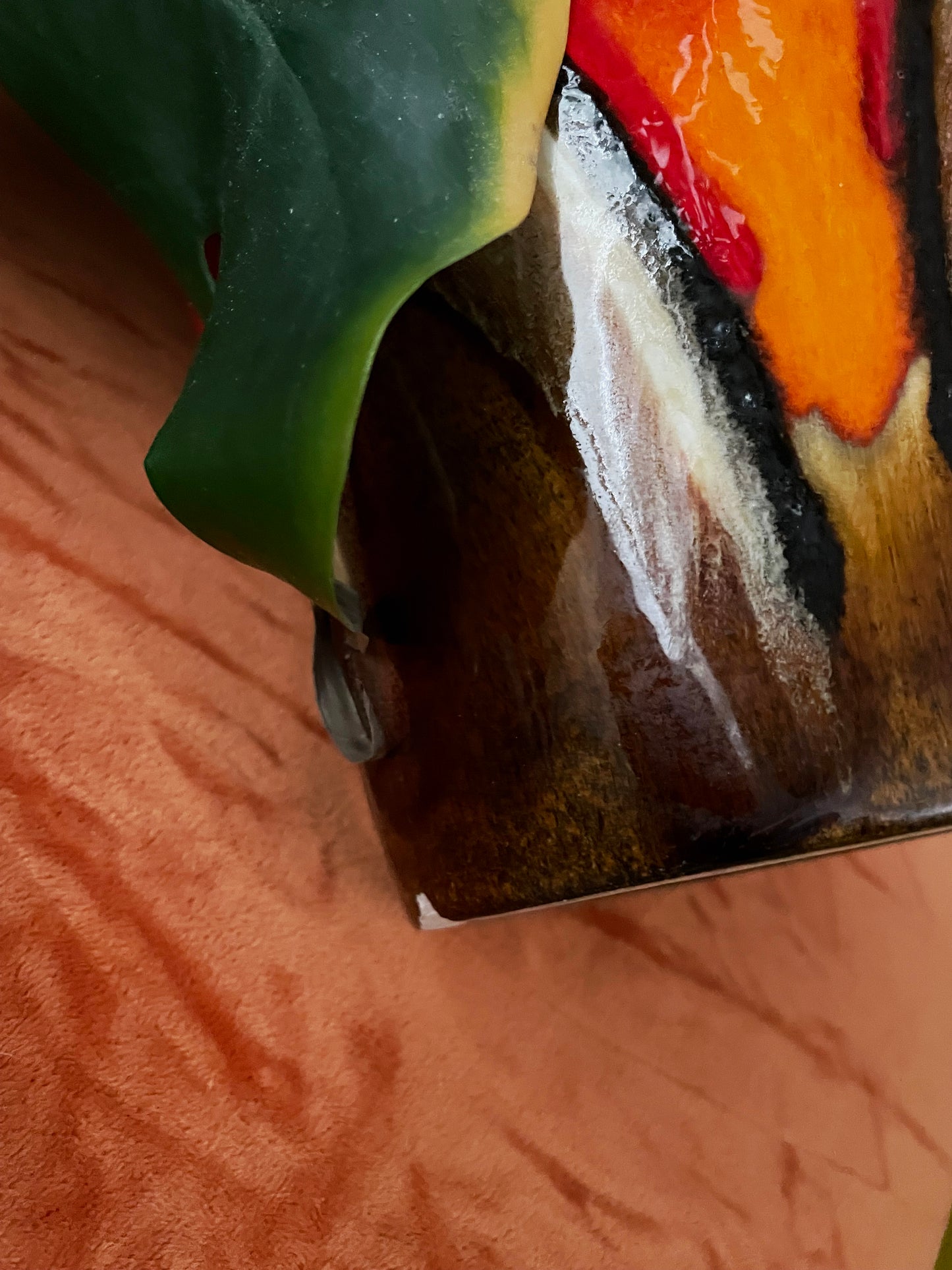 West German Fat Lava Vase; Brown Volcanic Glaze, 1960s