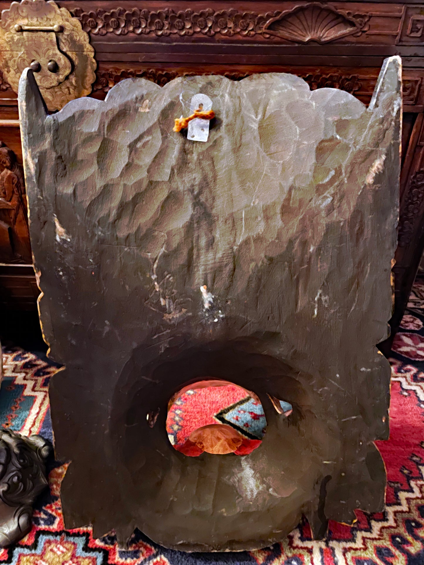 Balinese Barong Mask | Large Hand-Carved and Polychrome Wooden Temple Mask