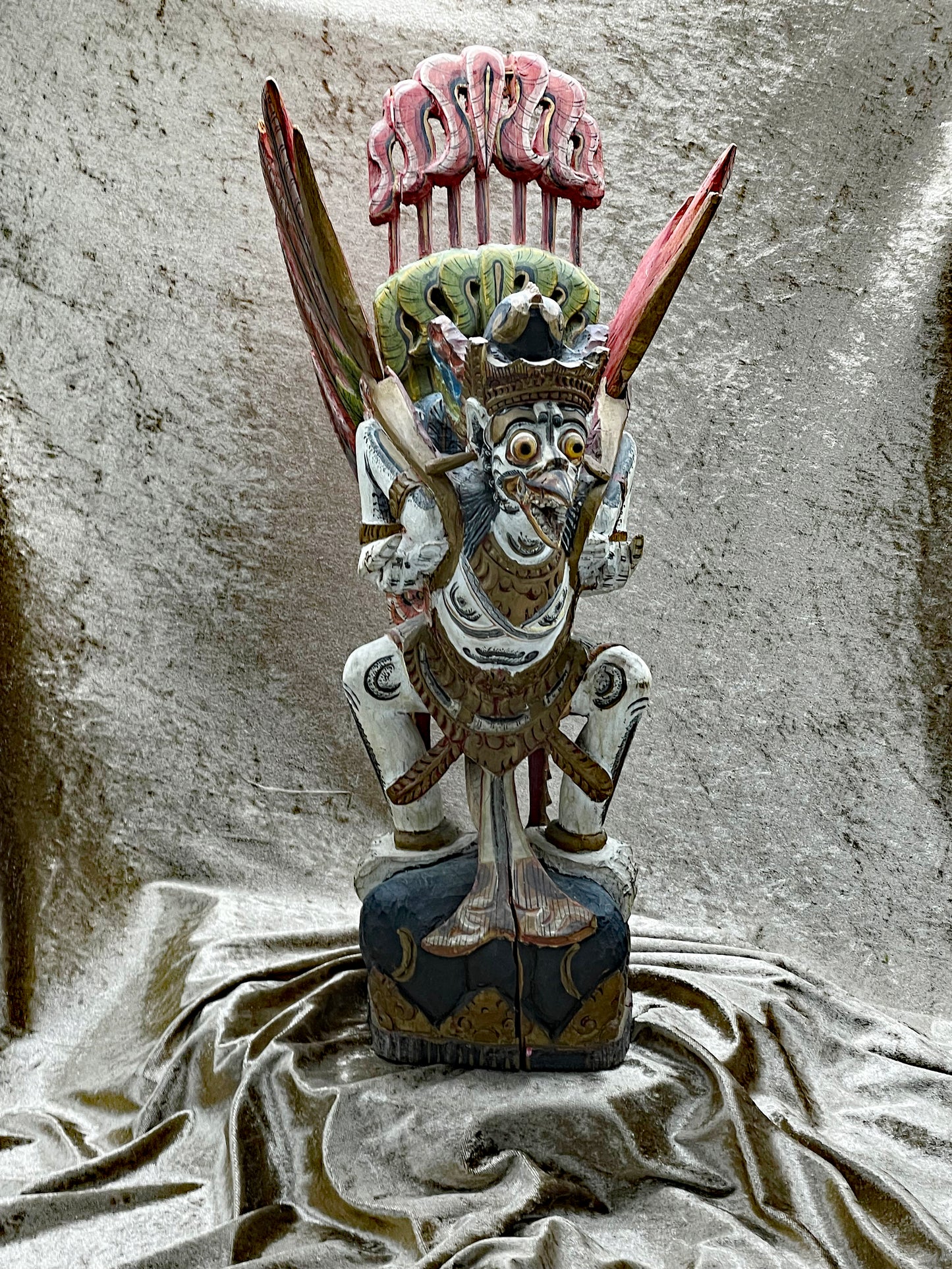 Rare Balinese Garuda Figure | Expressive Hand-Carved Wooden Sculpture