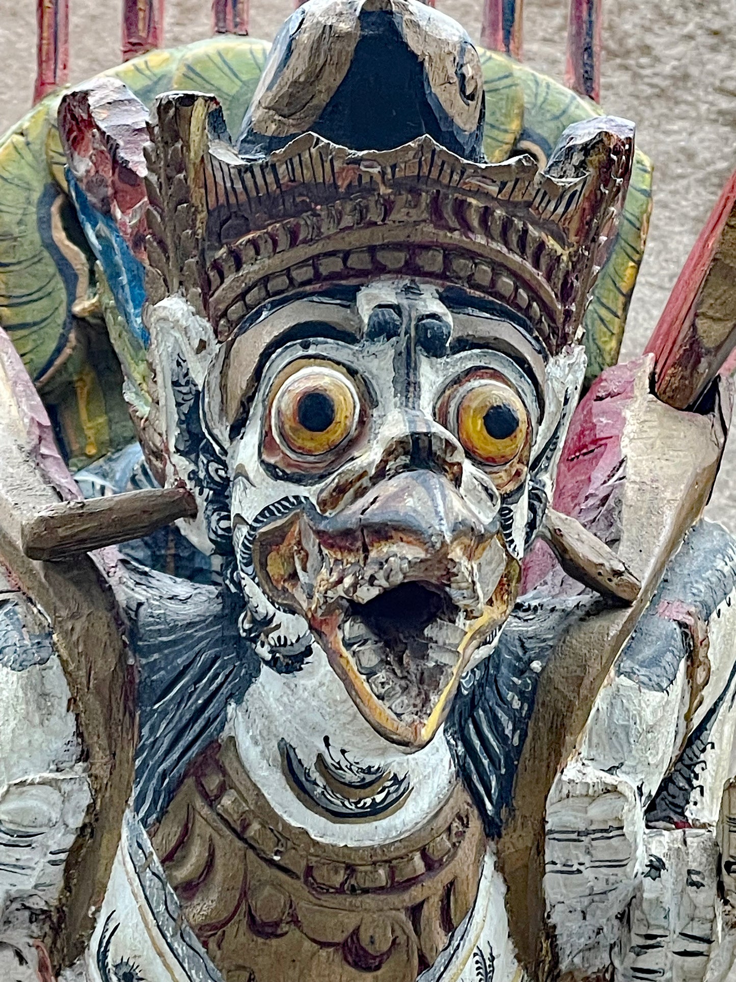 Rare Balinese Garuda Figure | Expressive Hand-Carved Wooden Sculpture