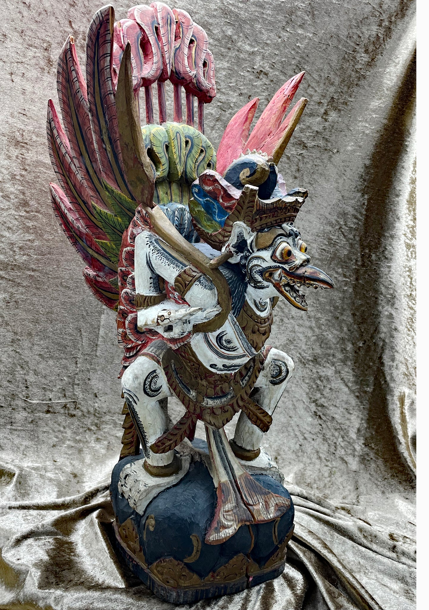 Rare Balinese Garuda Figure | Expressive Hand-Carved Wooden Sculpture